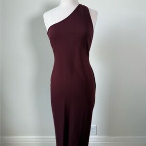 LPA One-Shoulder Burgundy Dress